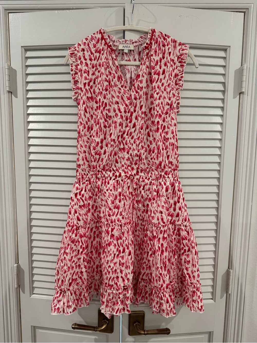 Ava & Aiden Pink Printed Tiered Mini Dress